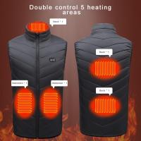 Winter 5-zone Dual-control Inligent Heating Vest Outdoor Heating Electric Heating Vest Five-zone Heating Cotton Coat