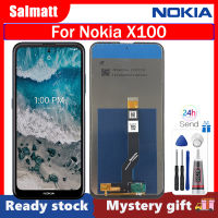 จอ LCD แบบดั้งเดิม Salmatt สำหรับ Nokia ชิ้นส่วนจอสัมผัสแอลซีดีของเครื่องแปลงดิจิทัล X100กรอบกลางสำหรับหน้าจอ Nokia X100พร้อมเครื่องมือฟรี