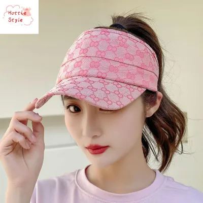 DGJKF มวกกันแดดหญิง กลางแจ้ง กีฬา หมวกเบสบอล ม่านบังแดด ลำลอง สีทึบ Visors ผู้หญิง หมวกกันแดด หมวกเปล่า หมวกสไตล์เกาหลี