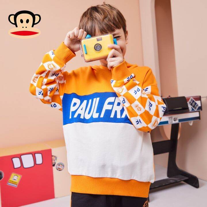 เสื้อผ้าเด็ก-paul-frank-เสื้อกันหนาวเด็กผู้ชายฤดูใบไม้ผลิและฤดูใบไม้ร่วงอินเทรนด์เสื้อเด็กทอดถนนเสื้อมีฮู้ดเด็กโต