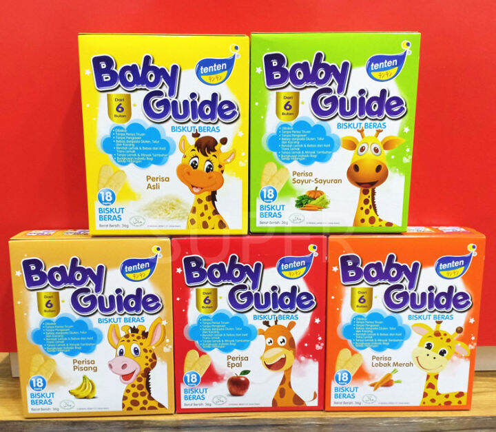 BABY GUIDE RICE RUSK 宝宝米饼 TENTEN /ASLI/VEGETABLE/APPLE/BANANA/CARROT ...