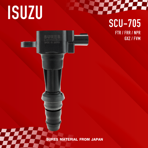 sures-ประกัน-1-เดือน-คอยล์จุดระเบิด-isuzu-ftr-frr-npr-gxz-fvm-ตรงรุ่น-scu-705-made-in-japan-คอยล์หัวเทียน-อีซูซุ-หกล้อ