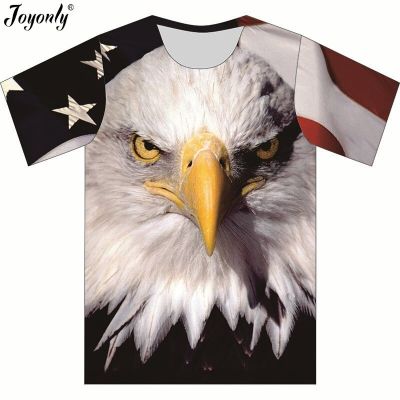 Joyonly Boys Girl Animal Eagle Head 3D Printing T Shirt 2018 Summer Tops American Flag Tees Children Cool T-shirt Brand Clothing