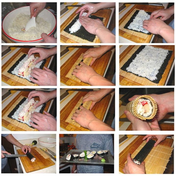 เครื่องมือทำอาหาร-diy-ม้วนข้าวเพื่อสุขภาพเสื่อเครื่องทำแผ่นม้วนซูชิ