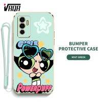 VRQR Powerpuffy เคสโทรศัพท์สำหรับหญิงสาวน่ารักสำหรับ Vivo V23E 4G 5G S10E Y75 4G ปลือกนุ่มบางพิเศษ Super Girl (ฟรีสายคล้องรวม)