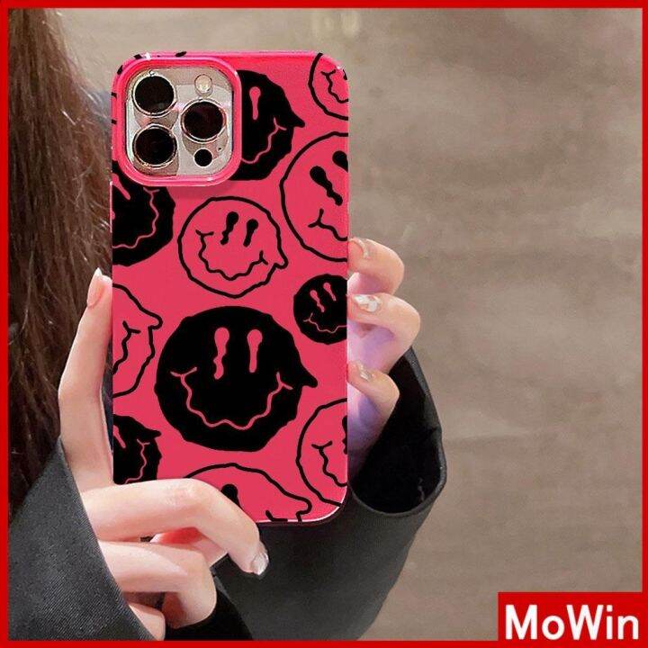 เข้ากันได้สำหรับ-เคสไอโฟน-เคสไอโฟน11-เคส-iphone-11-สำหรับ-iphone-14-pro-max-เคสไอโฟนสีชมพูเคสนิ่ม-tpu-เคลือบเงากันกระแทกป้องกันกล้องน่ารักน่ารักหน้ายิ้มเข้ากันได้กับ-iphone-13-pro-max-12-pro-max-11-xr