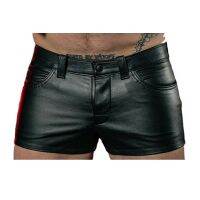 Fashion Men Shorts Solid Color Casual Mens Short PU Leather Pants Spring Summer Men Punk Style Black Shorts For Men