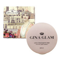 Gina Glam Long Wear Matte Stay Two Way Cake Compact Powder SPF15 G40 แป้งพัฟ จีน่า เกลม[micro]