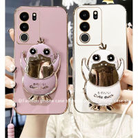 Phone Case เคส VIVO V29 V29e V27 Pro V27e Y27 Y36 Y78 5G 4G เคสเคลือบอิเล็คโทรเพลทขายึดเป็ดน่ารัก5G VIVOV29เคสนิ่มมีสายคล้องสั้น5G 2023