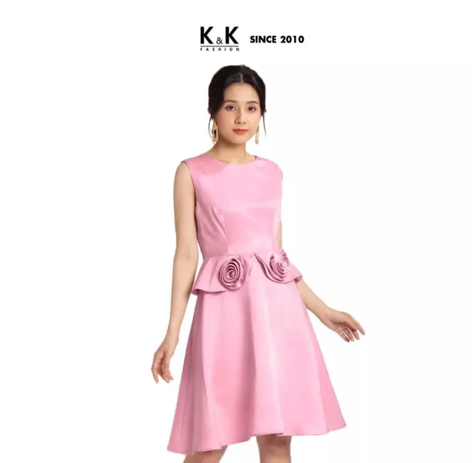 Váy Đầm Xòe Tay Lỡ K&K Fashion KK104-23 Màu Đỏ Chất Liệu Ren - Đầm dáng xòe  | ThờiTrangNữ.vn