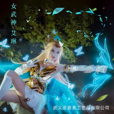 ۞ King Glory cos clothes Irene Valkyrie cosplay suit full set anime suit wig shoes ancient style