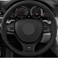 Car Steering Wheel Cover DIY Hand-stitched Black Suede For BMW 5 Series 520i 528i F10 F11 F07 2009-2017 M5 F10 2011-2013