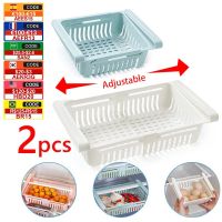 1-2Pcs Kitchen Organizer Fridge Storage Drawer Box Extendable Refrigerator Chest Shelf Home Storage Case Plastic Cabinet Shelves Tool Storage Shelving