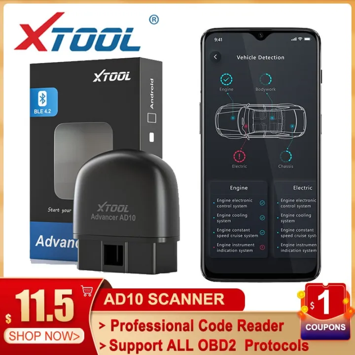 XTOOL AD10 OBD2 Diagnostic Tools For Auto code reader Engine 4 system