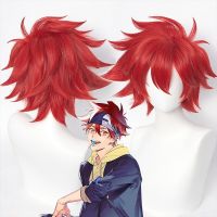 RANYU SK8 The Infinity Kyan Reki Wig Anime Cosplay Short Synthetic Red Wavy Hair Heat Resistant For Party