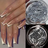 Reflective Nail Glitter Glass Flakes  Silver Gold Reflective Sparking Bright Flakes Sequins 3D Nail Art Decoration Cups  Mugs Saucers