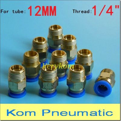 Air Pneumatic Connection 12mm 1/4 inch 1/4" Male Straight Pu Hose Plastic Pipe Fitting PC12-02 One Touch Plastic Pipe Connector Pipe Fittings Accessor