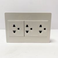 Haco M4N-E30 3 Sockets Outlets with box case ชุดบล็อกลอย 3 ช่อง 3 ขาเสียบ ปลั๊กกราวด์