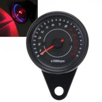 เครื่องวัด Tach อิเล็กทรอนิกส์ DC 12V มาตรวัดความเร็วไฟแบคไลท์ LED 13000 RPM