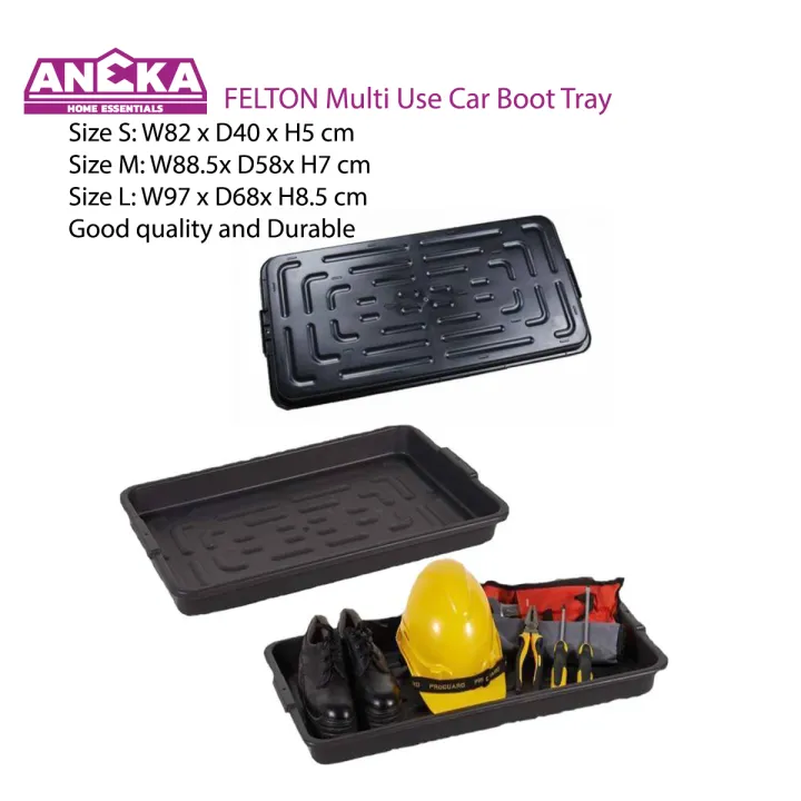FELTON Multi Use Car Boot Tray S M L Plastic Multipurpose Wet and Dry Durable Multipurpose Tray