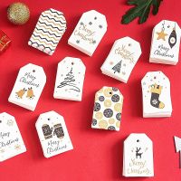 【DT】 hot  100pcs/lot White Christmas Paper Tags Luggage Wedding Note Paper Labels Packaging Gift Price Hang Tag Merry Christmas Card Rope