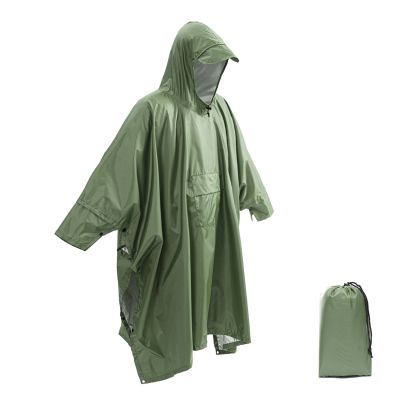 【CC】3 In 1 Outdoor Military Waterproof Raincoat Rain Coat Men Raincoat Women Awning From The Rain Motorcycle Rain Poncho Picnic Mat