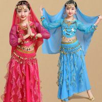 hot【DT】 Children Belly Costumes Kids Dancing Bollywood Performance Set