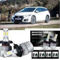 ไฟหน้าสีขาว6000K สำหรับ Honda Civic Tourer (FK) 2014-2023 (ไฟฉายคาดศีรษะ) S2 H7 LED 80W S2หลอดไฟหน้า