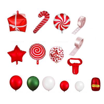 Christmas Latex Aluminum Film Balloon Chain Set New Year Theme Holiday Party Decoration Gift Background Decoration