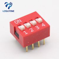 10Pcs Slide Type Switch Module 2.54mm 4-Bit 4 Position Way DIP Red Pitch Electrical Circuitry  Parts