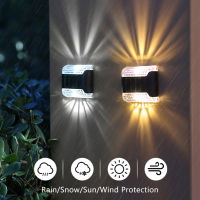 Warm White Garden Landscape Step Deck Lights LED Solar Lamp Balcony Fence Lights Outdoor Waterproof Path Stair Wall Lighting