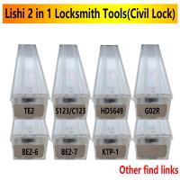 Lishi 2 In 1 TE2 S123 HD5649 C123 G02R BE2-6 BE2-7 KTP-1อุปกรณ์ช่างกุญแจสำหรับประตูบ้านล็อคแพ่ง