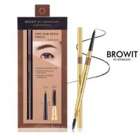 Browit By Nongchat Pro Slim Brow Pencil บราวอิท บายน้องฉัตร โปร สลิม โบรว์ ดินสอเขียนคิ้วน้องฉัตร กันน้ำ หัวเล็ก #Natural Brown (1 ชิ้น)