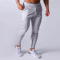 Mens fashion printed sportswear pants gym running training patchwork elastic small feetsweatpants