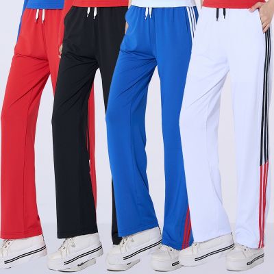 ❃♧ Spring And Summer Running Sports Shuffle Dance Square Dance New Three Bars Straight Tube Quick-Drying Dance Performance Fitness Pants Women