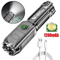 Portable Torch USB Rechargeable Outdoor Camping Tactical Flash Light Strong Lighting Flashlight Work Light LED Torch Lamp