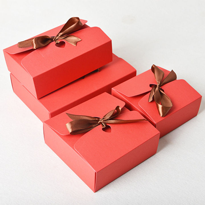 10pcs-ribbon-color-gifts-box-square-poket-with-cover-lid-hard-kraft-decor-red-package-box-kraft-paper-folding-birthday-boxy-bag