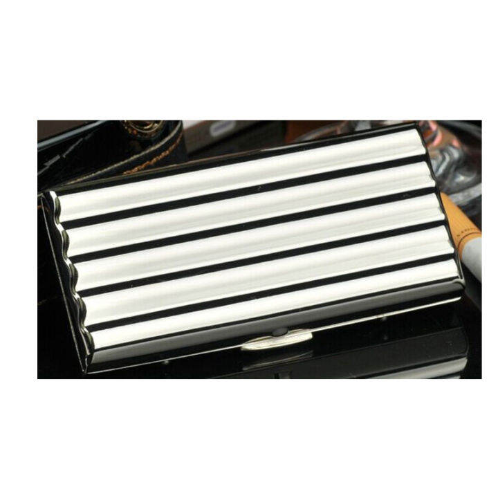 Highend Portable Stainless Steel Corrugated Cigarette Case Metal 10