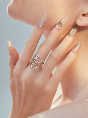 Dawapara Triskelion เซลติกส์ปมแหวนสามเกลียวไอริชสัญลักษณ์พระเครื่องแหวนปรับสำหรับผู้ชายผู้หญิงเครื่องประดับสแตนเลส