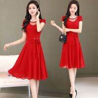 ◑⊕✓ dress new summer show thin covering 2022 female belly have feminine taste little bud silk