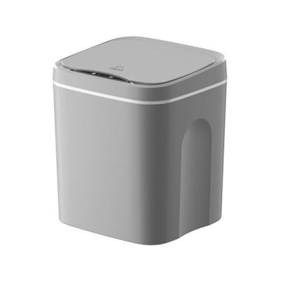ถังขยะอัจฉริยะแบบไม่สัมผัสขนาด12/16/14L มีตะกริดระงับกลิ่นกายไฟ LED ในตัวสำหรับห้องครัวห้องน้ำห้องน้ำ