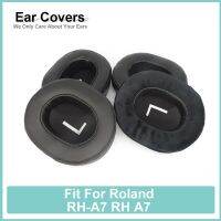 แผ่นรองหูสำหรับ Roland RH-A7 RH หูฟัง A7 Earpads Protein Velour แผ่นหนังแกะโฟมที่ครอบหูสีดำสบาย