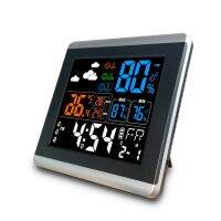 Color Screen Temperature And Humidity Electronic Clock Indoor Button Type Weather Station Large Screen Household