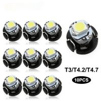 10Pcs Signal Lamp T3 Led Bulbs 2835 5050 Chips T4.2 T4.7 Led Car Dashboard instrument Light Auto Interior Side Light 12V