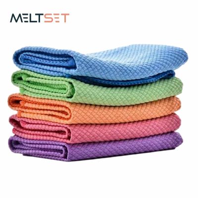 ❀✖✷ 5PCS Microfiber Washing Dish Cloth Cleaning Towel Super Absorbable Window Glass Cleaning Cloth Kitchen Anti-grease Wiping Rags