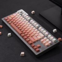 Gradient Pink Keycaps Shine Through OEM Double Shot PBT Keycaps Set Fit สำหรับ ANSI Layout Cherry Mx Switches แป้นพิมพ์เครื่องกล