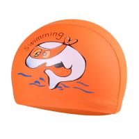 Children Swimming Cap Cartoon Prints for Boys and Girls PU Coated Swimming Cap Waterproof and Hair Care Wholesale Swim Caps