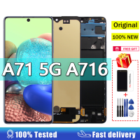 ดิสเพลย์ AMOLED ดั้งเดิม6.7 "สำหรับ Samsung Galaxy A71 5กรัม A716F A716B A716U/ A715 A715F A715FD สัมผัสหน้าจอ LCD หน้าจอดิจิตอลอะไหล่ทดแทนประกอบ