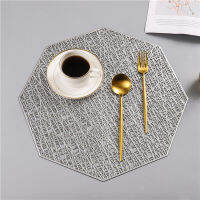 แผ่นรองจาน 8 เหลี่ยม 1PC Plastic Tableware Creative Dinning Placemat Octagonal Slip-resistant M