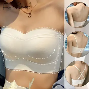 Shop Fallsweet Women Front Close Push Up Bra Strapless Full Cup Tube Top No  Wire Underwear One-piece Invisible Wedding Dress T-shirt Bra with great  discounts and prices online - Feb 2024